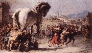TIEPOLO, Giovanni Domenico The Procession of the Trojan Horse in Troy e France oil painting artist